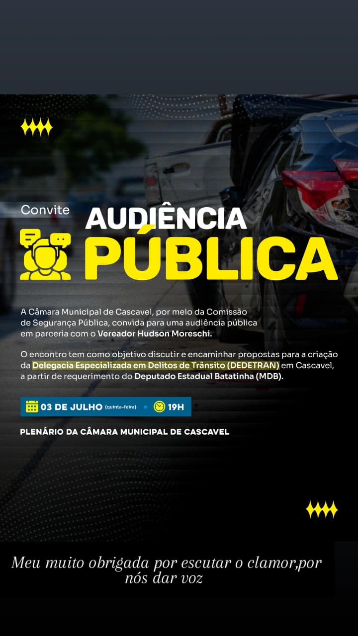 Mãe Clama por Justiça: Audiência Pública para Criar Delegacia de Delitos de Trânsito