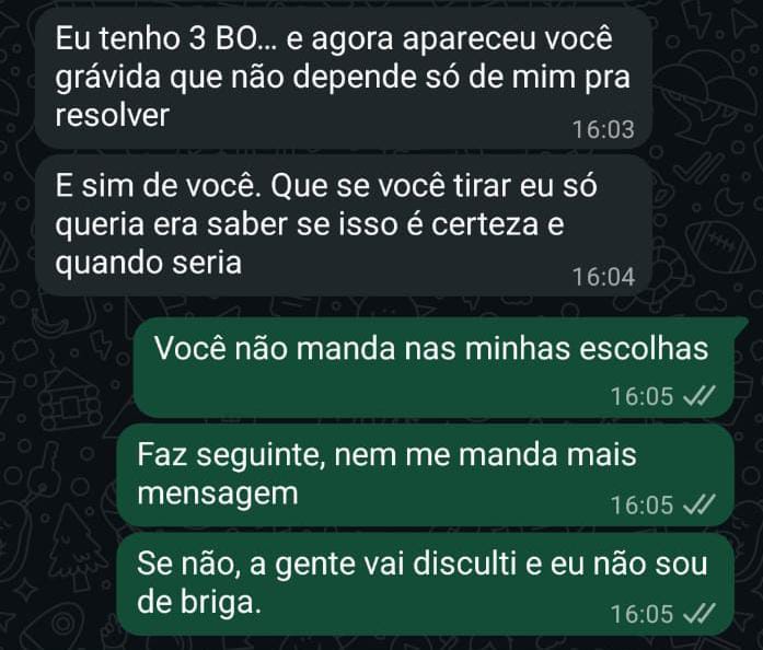 Veja os Prints da Conversa do Assessor de Vereador de Cascavel que Solicita Aborto Após Engravidar uma Moça