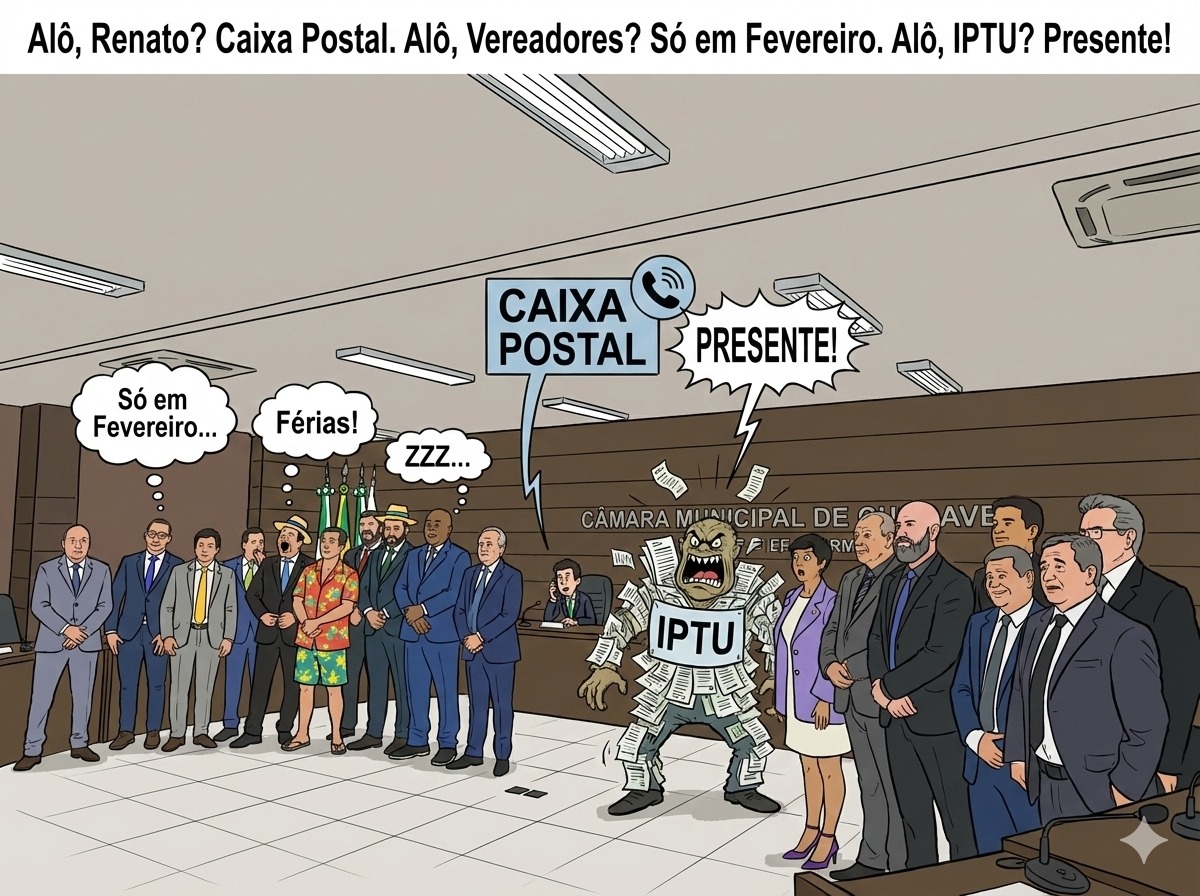 Alô, Renato? Caixa Postal. Alô, Vereadores? Só em Fevereiro. Alô, IPTU? Presente!