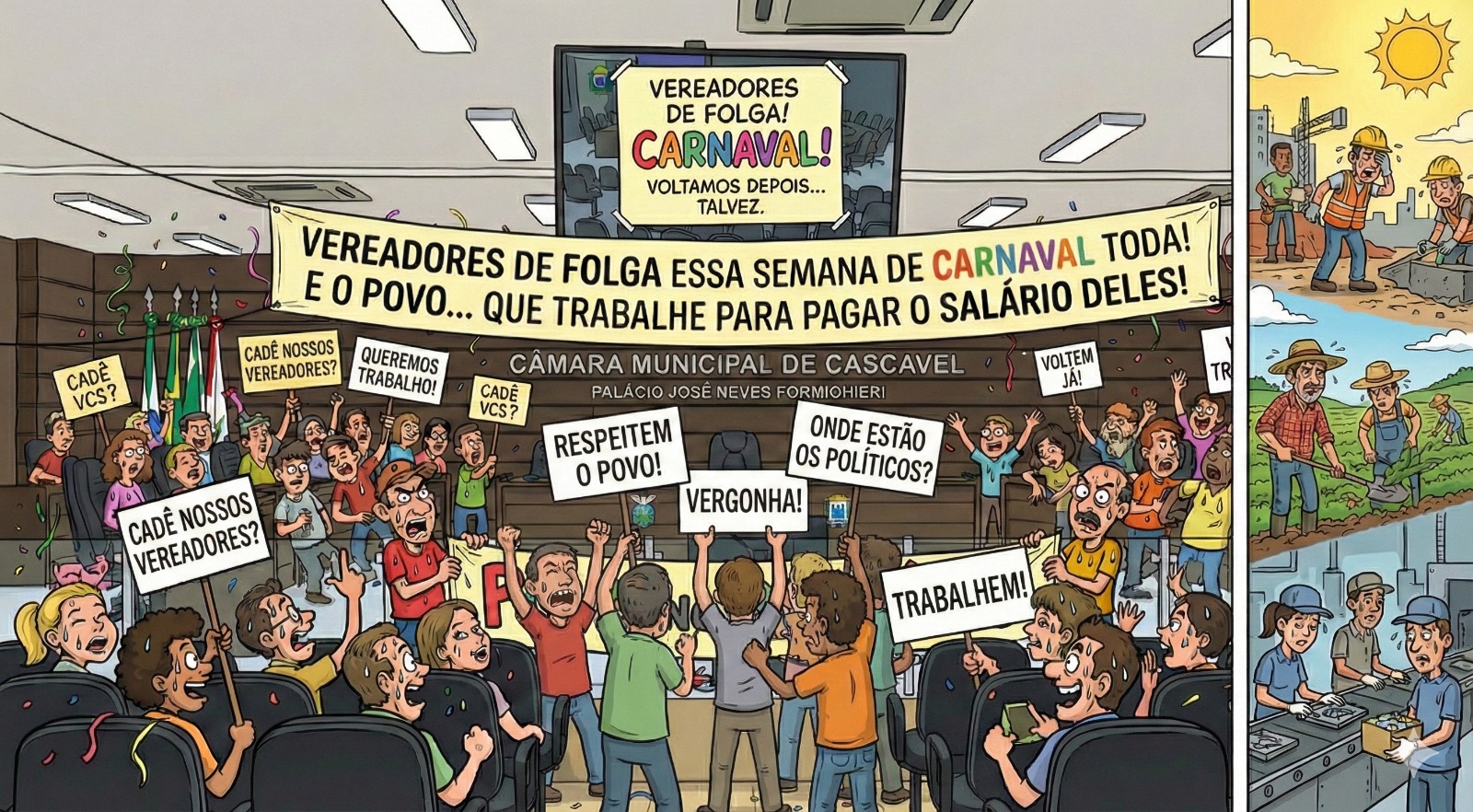 Uma semana inteira de folga na difícil vida fácil dos vereadores de Cascavel