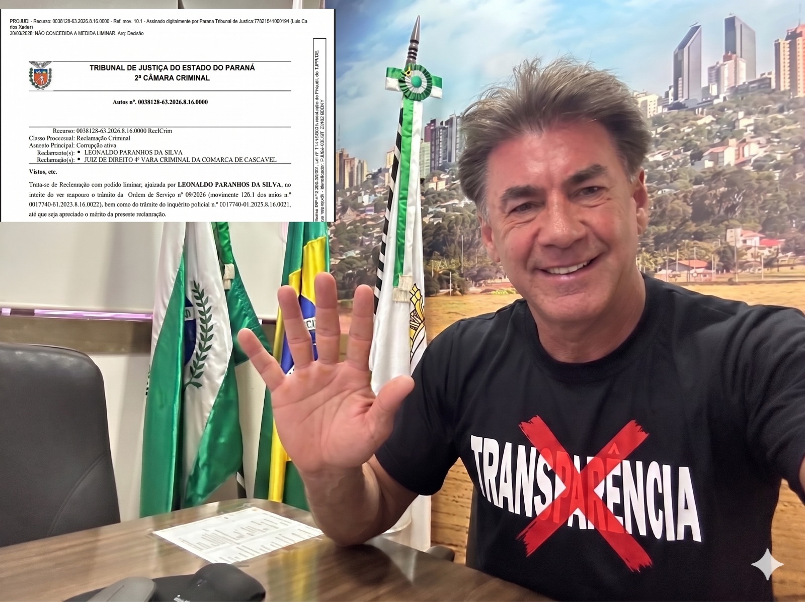 Se quem não deve, não teme… Então Paranhos teme o que para pedir paralisar as investigações no Tribunal de Justiça?