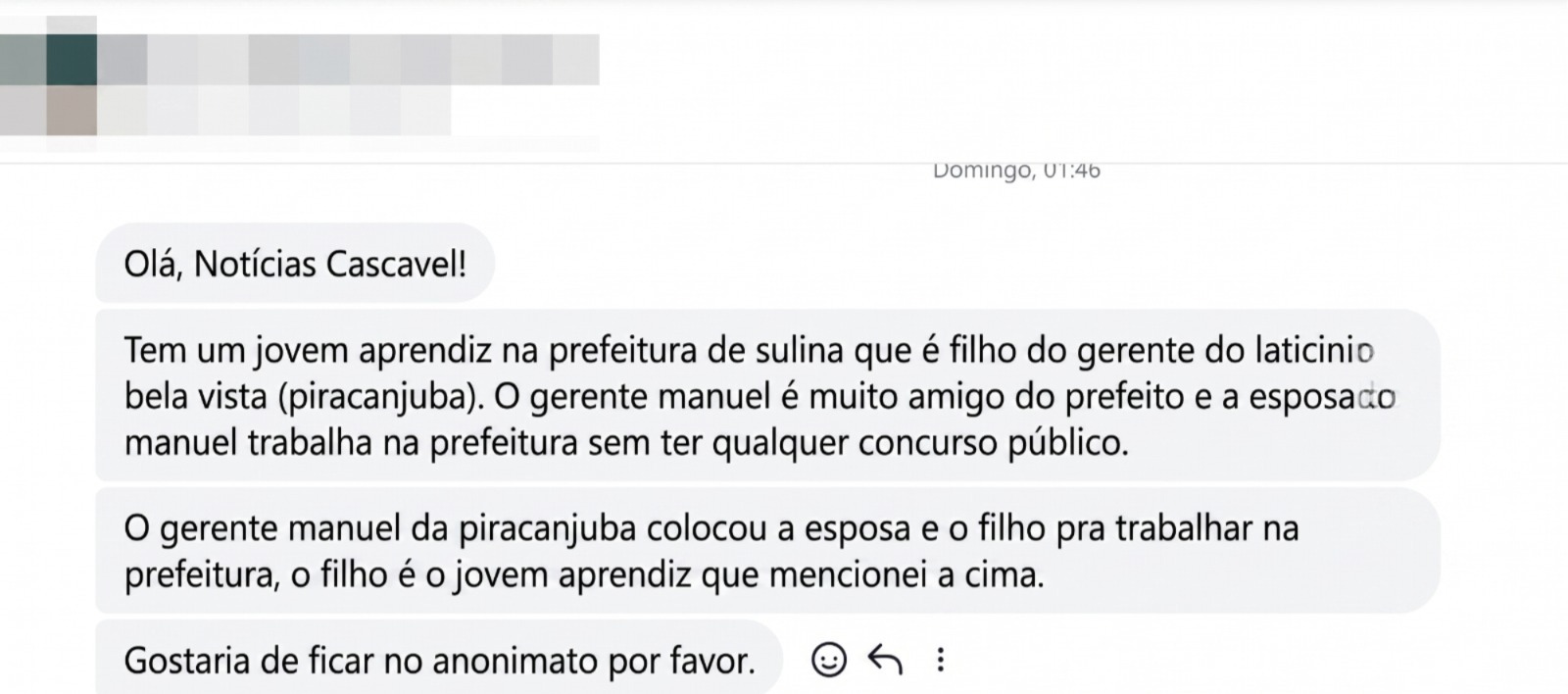 Nova denúncia em Sulina aponta esposa e filho de gerente de laticínio empregados na Prefeitura