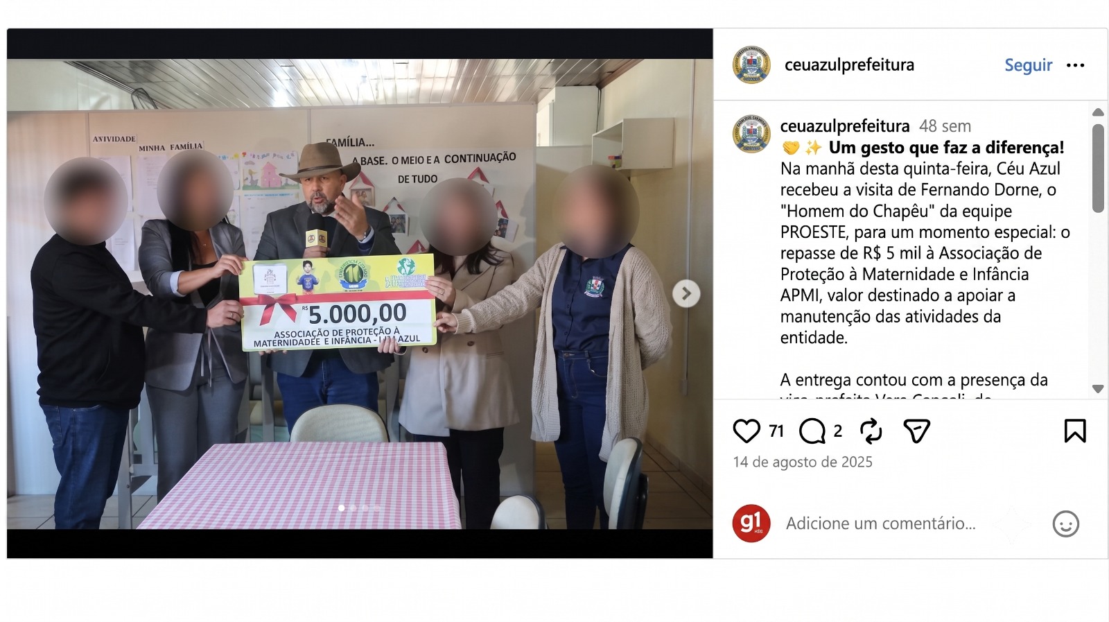 Investigado por crimes contra crianças no Paraná, “Homem do Chapéu” havia repassado R$ 5 mil a associação de amparo à infância