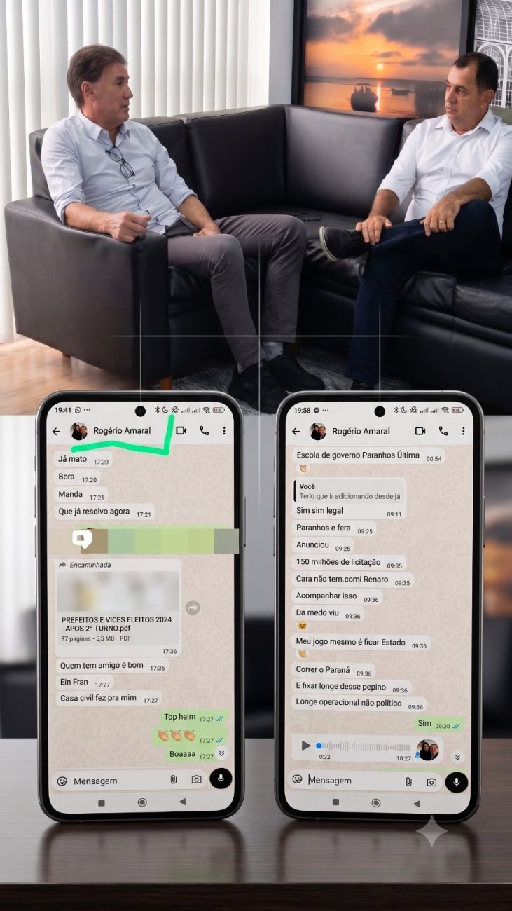 “Casa Civil fez pra mim”: Mensagens de WhatsApp expõem Rogério Amaral usando o Governo do Estado para alavancar Paranhos