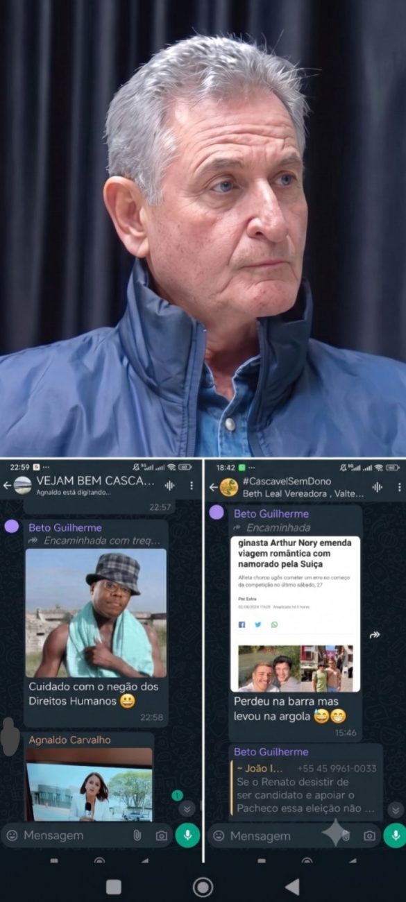Não é piada, é crime! Presidente de autarquia de Cascavel usou WhatsApp para atacar negros e gays durante a campanha de 2024. Veja imagens